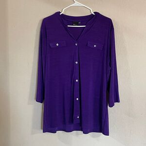 Elie Mccarthy Women’s Tops 2X Blouse Purple